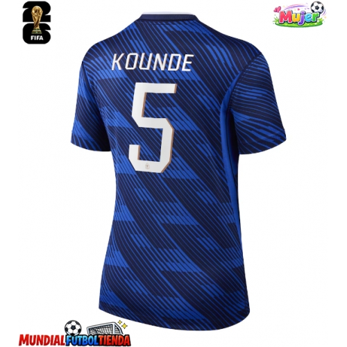Camiseta Francia Jules Kounde #5 Primera Equipación Replica Mundial 2026 para mujer mangas cortas